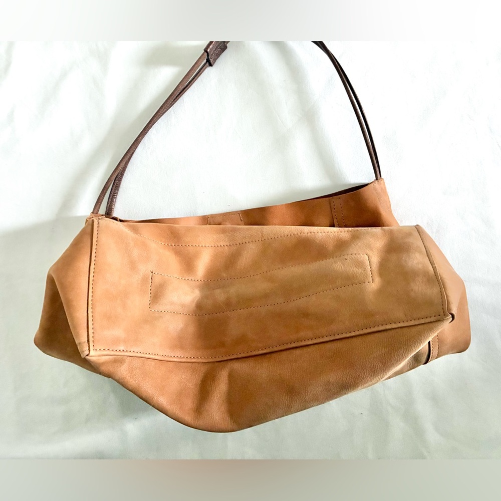 Rough & Tumble Made In Maine Deer Hide Leather Kiri Bag Slouchy Hobo Side Pocket - Picture 5 of 6